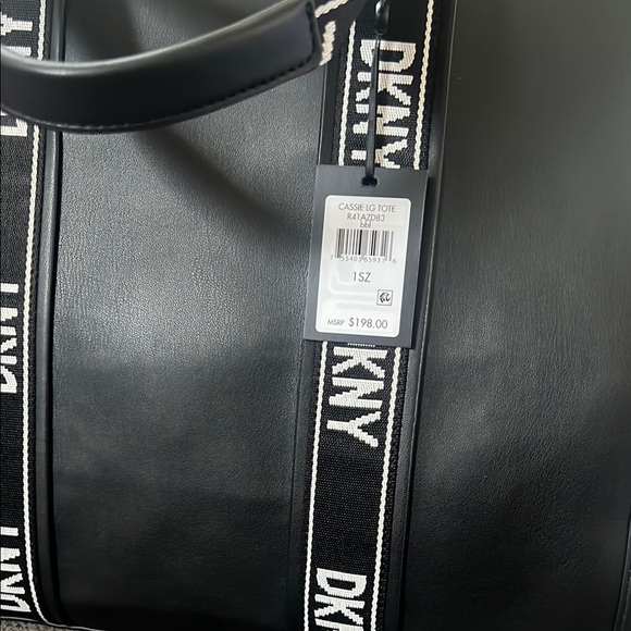DKNY Black Tote with Logo Straps - Picture 3 of 5